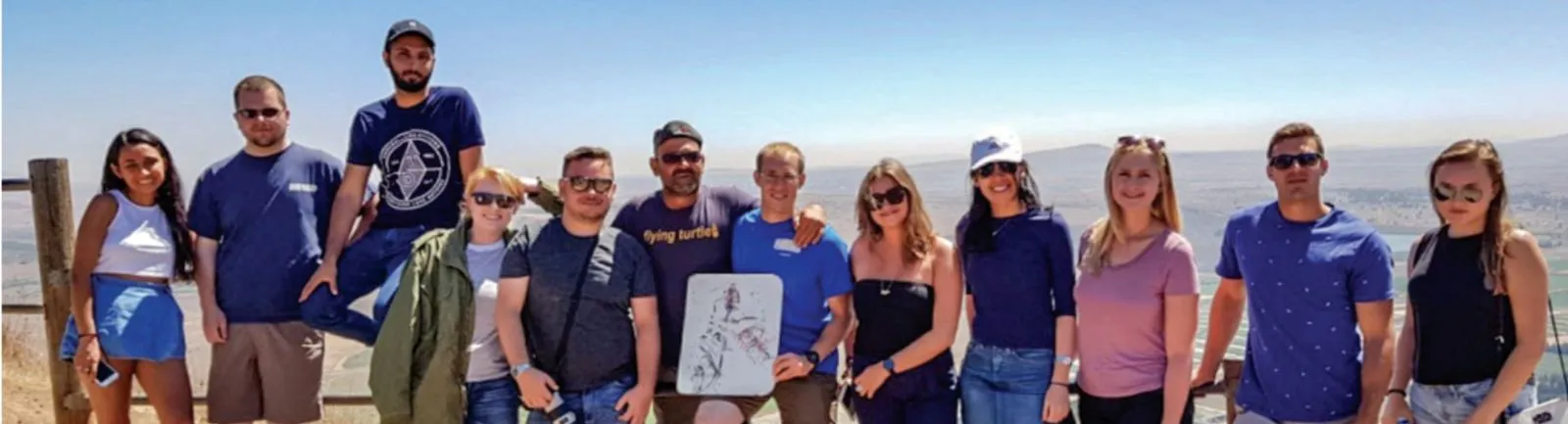 Shurat HaDin interns at a lookout during a field trip in Israel