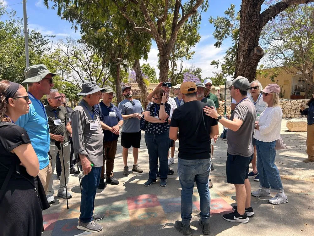 Mission participants on a walking tour